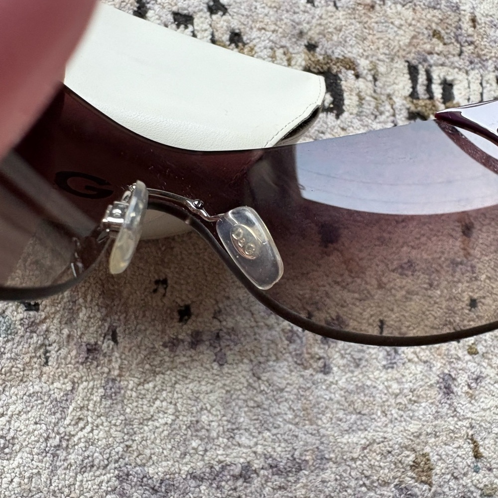 Y2K Dolce & Gabbana Shield Purple Rhinestone Sunglasses, D&G 8037B - Picture 7 of 15